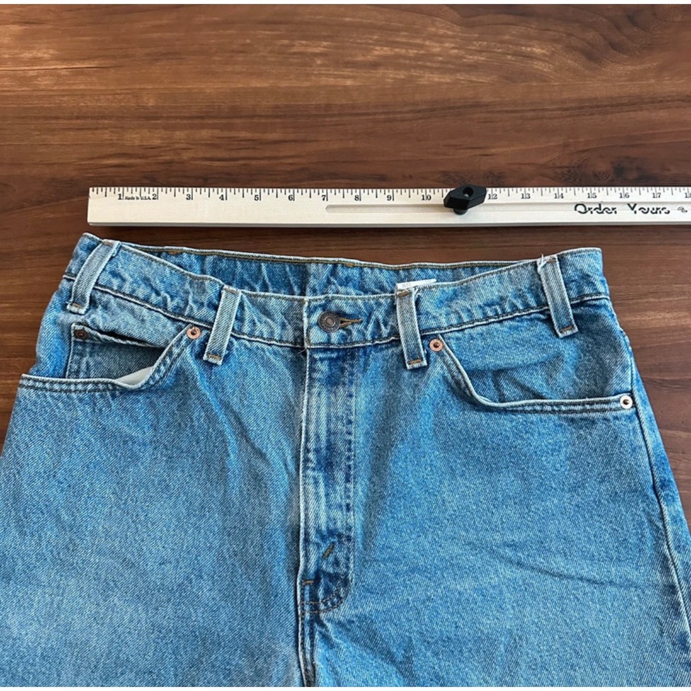 Vintage Orange Tab Levis 550 Mens 33x32 Relaxed Tapered Light Wash Denim - Picture 4 of 6